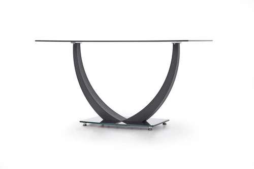 Stół do jadalni nowoczesny czarny szklany Tano 140x80 cm Intesi elegancki design