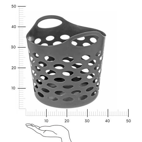 5five simply smart minimalistyczny okrągły kosz na pranie 28 l szary do łazienki