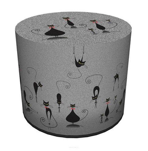 Pufa Feline okrągła tapicerowana multikolor nowoczesna do salonu i sypialni Intesi 40 cm