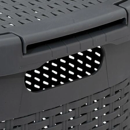 Kosz na pranie 60 l technorattanowy szary nowoczesny do łazienki 5five simply smart