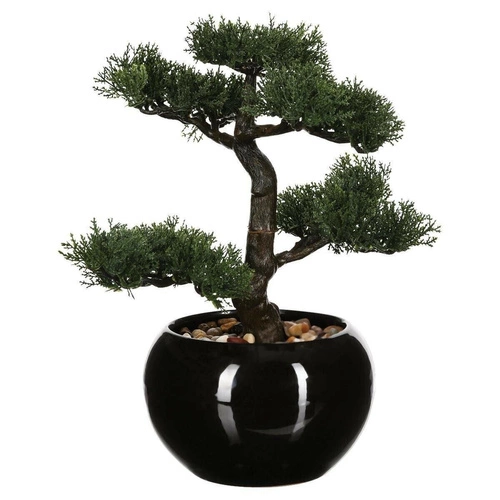 Sztuczne drzewko bonsai Atmosphera 36 cm w doniczce boho do salonu lub biura