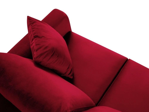 Narożnik z funkcją spania Cartadera Red Velvet Lewostronna kolor nóg czarny