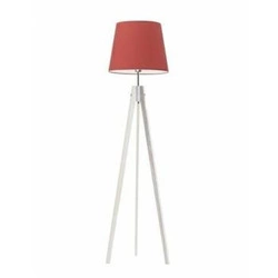 Lampa podłogowa ARUBA abażur czerwony stelaż biały