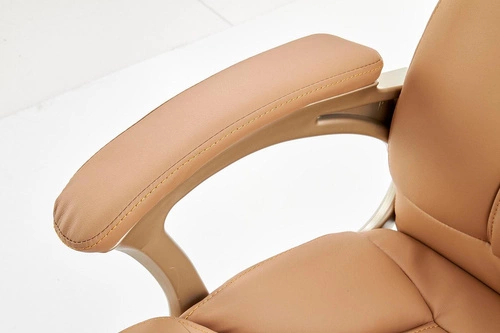 Fotel biurowy ergonomiczny Mondes beżowy skórzany obrotowy z regulacją do biura Intesi