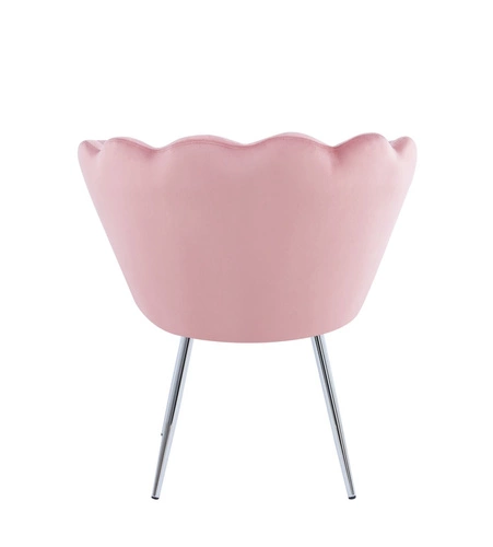 Krzesło muszelka Fiona VIC różowy jasny/nogi srebrne