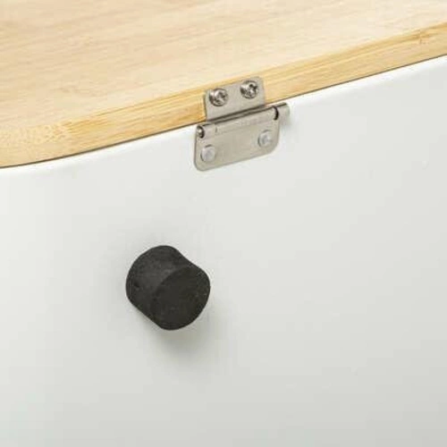 Chlebak bambusowy/metal biały