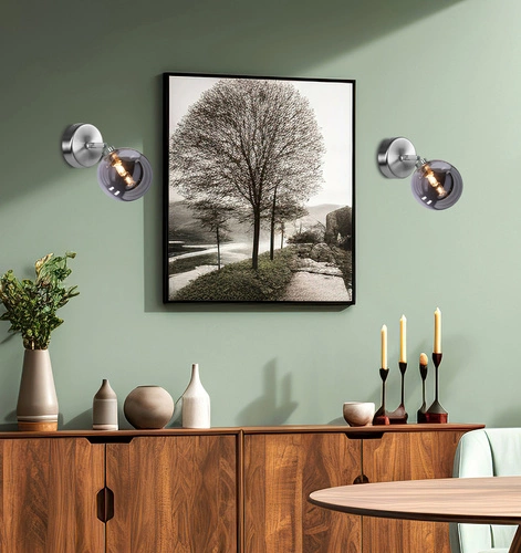 Kinkiet ścienny Rodia nowoczesny grafitowy szklany do salonu i sypialni CANDELLUX LIGHTING