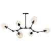 Lampa wisząca MODERN ORCHID 6-punktowa szklana bursztynowa do salonu 130 cm