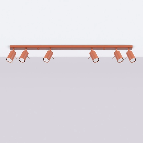 Plafon sufitowy nowoczesny RING 6L czerwony ruchomy do salonu i sypialni SOLLUX