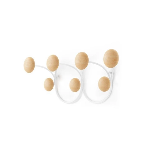 Wieszak ścienny Dotsy Umbra biały nowoczesny 7 haczyków do przedpokoju