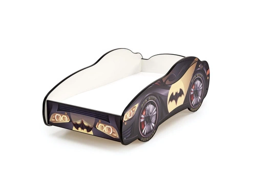 Łóżko dziecięce samochód Batman Car 140x70 z materacem nowoczesne do pokoju dziecka