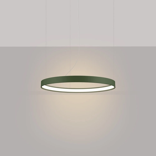 Żyrandol LED RIO 55 nowoczesny zielona oliwka regulowany do salonu kuchni lub jadalni