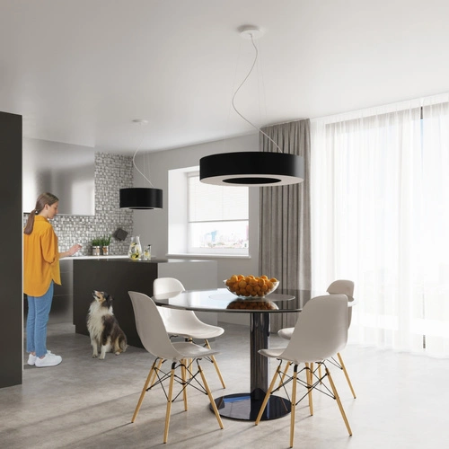 Żyrandol Saturno 70 czarny nowoczesny regulowany do salonu kuchni jadalni lub sypialni