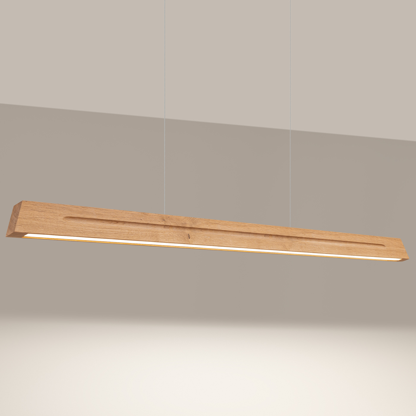 Lampa wisząca LED SKOG 150 drewniana nad stół do jadalni i kuchni nowoczesna