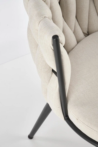 Krzesło do jadalni welurowe Wendy tapicerowane glamour na czarnych nogach Intesi