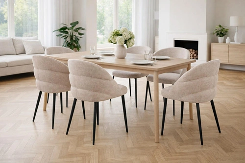 Krzesło Solla beżowe tapicerowane welur do jadalni i salonu Intesi