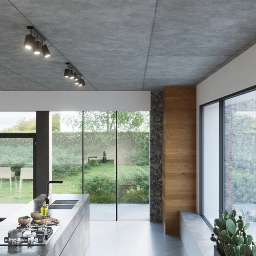 Plafon sufitowy czarny Merida 6L Sollux nowoczesny metalowy do salonu lub kuchni