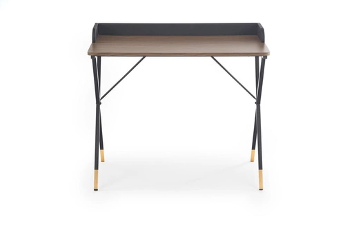 Biurko nowoczesne do pracy Indira orzech czarny 90 cm industrialne Intesi do biura lub gabinetu