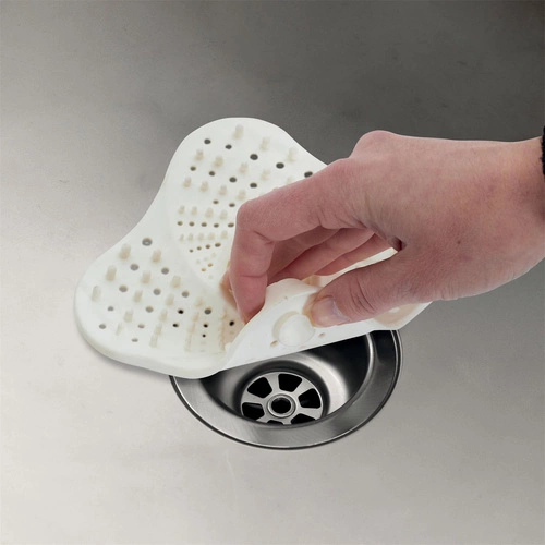 Sitko do zlewu i umywalki silikonowe białe Intesi nowoczesne 13,3 cm do kuchni i łazienki