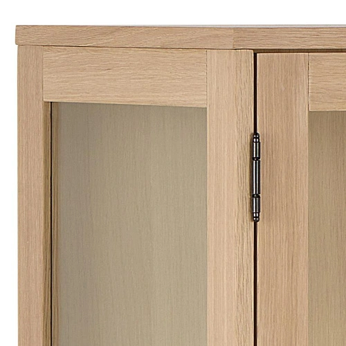 Witryna Marte drewniana skandynawska do salonu dąb bielony 140 cm