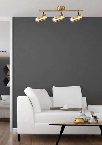 Lampa sufitowa Colly mosiądz 3x15W GU10  klosz mosiądz