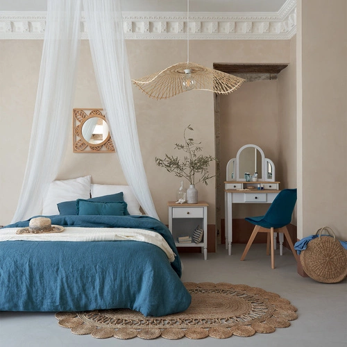 Szafka nocna biała z szufladą 45 cm styl skandynawski Solen Atmosphera do sypialni