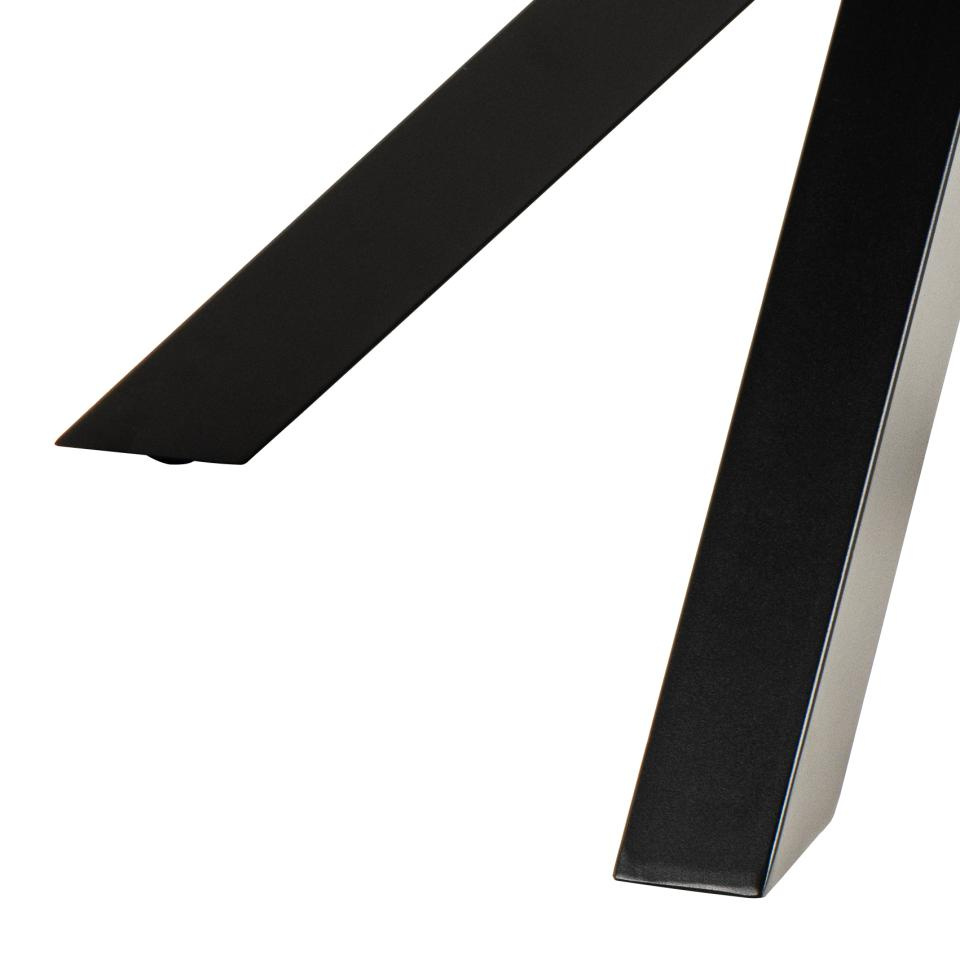 Stół okrągły do jadalni Heaven Lemco 119 cm brązowy ceramiczny blat czarne nogi nowoczesny
