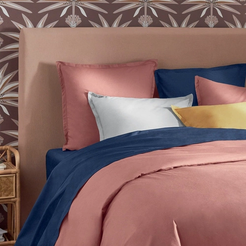 Prześcieradło bawełniane niebieskie Atmosphera 240x290 cm do sypialni na duże łóżko