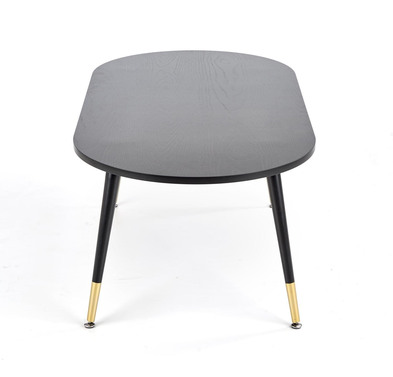 Stolik kawowy owalny Sambo czarny glamour 120x60 cm do salonu Intesi