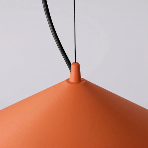 Lampa wisząca FINT LED do salonu regulowana ochra czerwona 50 cm