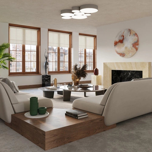 Plafon sufitowy okrągły Arena 55 szary nowoczesny do salonu i kuchni Sollux