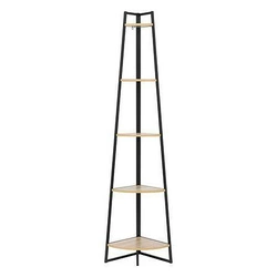 Regał narożny loftowy Aliaj 180 cm czarny naturalny do salonu i biura 5five simply smart