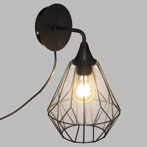 Kinkiet ścienny Flave czarny industrialny metalowy do salonu i sypialni Atmosphera