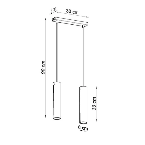 Lampa wisząca Lagos czarna 2-punktowa nowoczesna do salonu kuchni lub nad wyspę