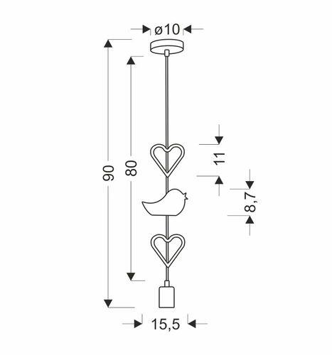 Lampa wisząca Single hbh 1x20W E27 iq  kids różowy