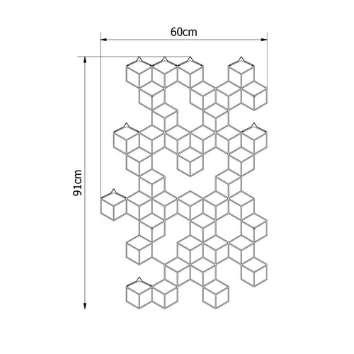 Nowoczesny wieszak ścienny Stiga L Gold do przedpokoju złoty metalowy POLYHEDRA 60 cm