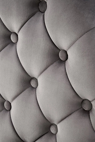 Krzesło tapicerowane welurowe Royale szare glamour do jadalni na srebrnych nogach Intesi