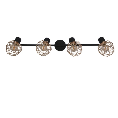 Lampa sufitowa Acrobat listwa 4x40W E14  czarny klosz złoty