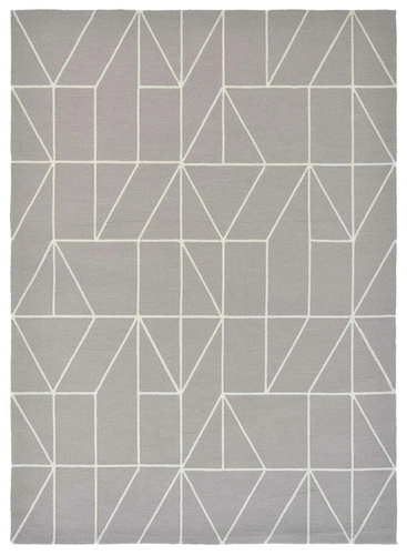 Dywan zewnętrzny Viso Steel szary 140x200 nowoczesny geometryczny na taras i balkon łatwoczyszczący