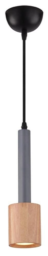 Lampa wisząca Tantal 7,5cm 1x50W GU10 szary + drewno
