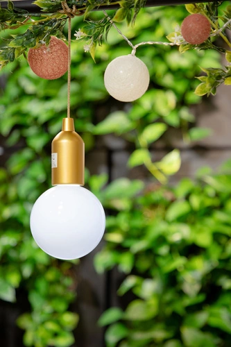 Lampa wisząca żarówka złota L