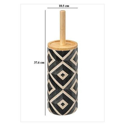 Szczotka do wc ceramiczna czarna Canvas 5five simply smart do łazienki z bambusem