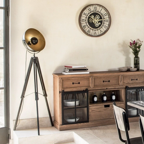 Lampa podłogowa Lahti czarna loftowa na statywie trójnóg do salonu i sypialni Atmosphera