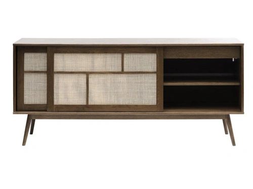 Komoda Barrali 180 cm dąb dymiony boho z szufladami do salonu