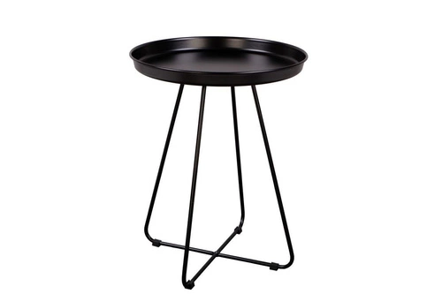 Stolik kawowy ROD M okrągły czarny metalowy nowoczesny do salonu NORDIFRA 43 cm