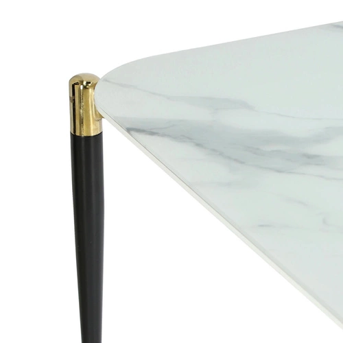 Stolik kawowy Pista prostokątny biały szklany glamour do salonu Intesi 120x60 cm