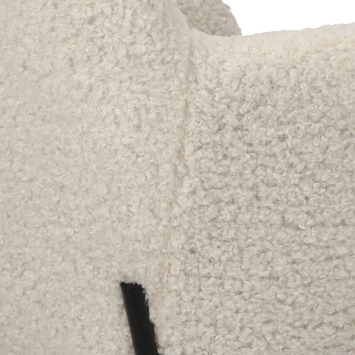 Fotel uszak Glasgow biały do salonu nowoczesny tapicerowany boucle z podłokietnikami Intesi