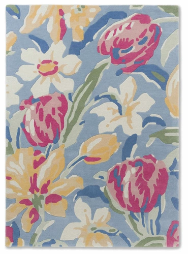 Dywan wełniany do salonu Tulips Laura Ashley 170x240 cm vintage kwiatowy ręcznie tkany