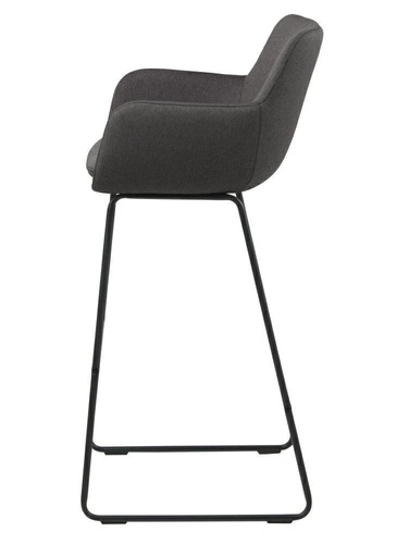 Hoker tapicerowany z oparciem Lisa Actona szary glamour do kuchni i jadalni 76 cm