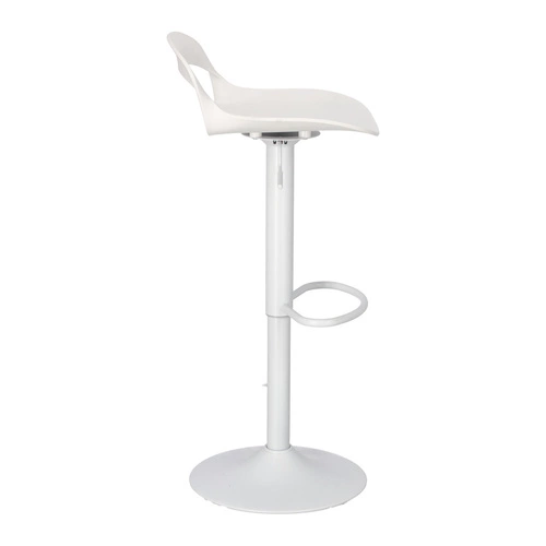 Hoker z oparciem regulowany Nest Simplet biały nowoczesny do kuchni wyspy lub baru